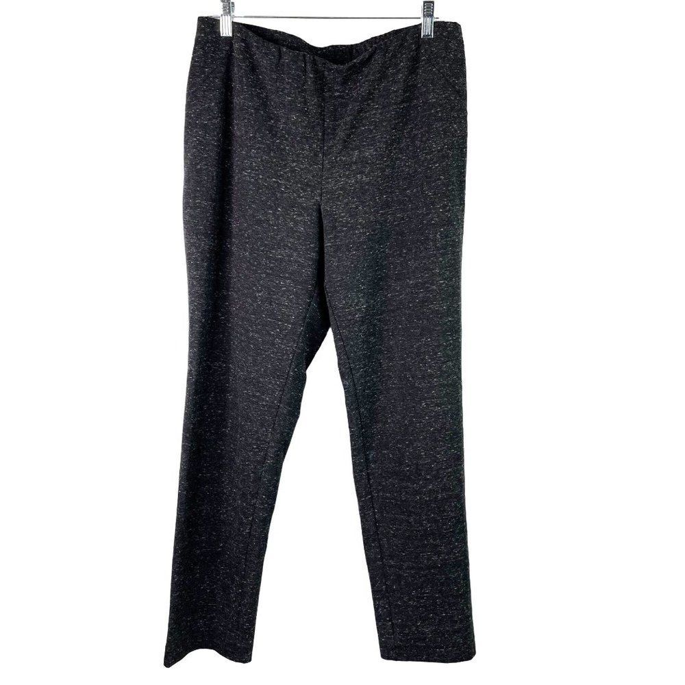 J Jill Ponte Slim Leg Pants Gray Heather M Pull On Basic Casual Capsule Stretch